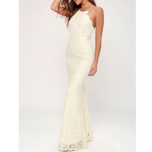 ZENITH CREAM LACE MAXI DRESS